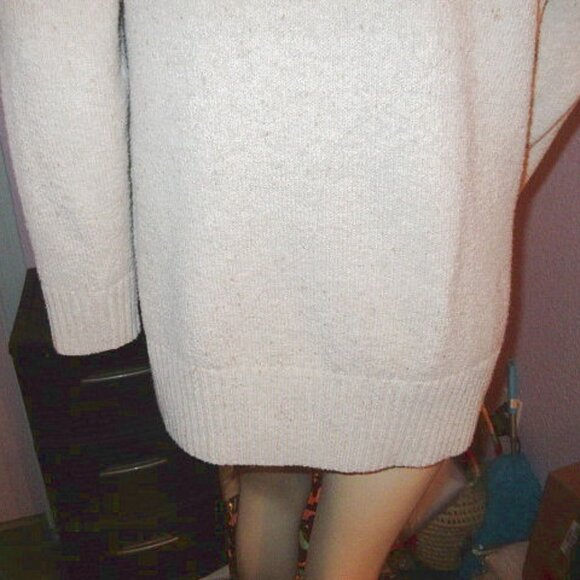 Frye and Co Fisherman Cable Knit Cardigan Size M Sweater Open Chunky Neutral - Picture 10 of 11